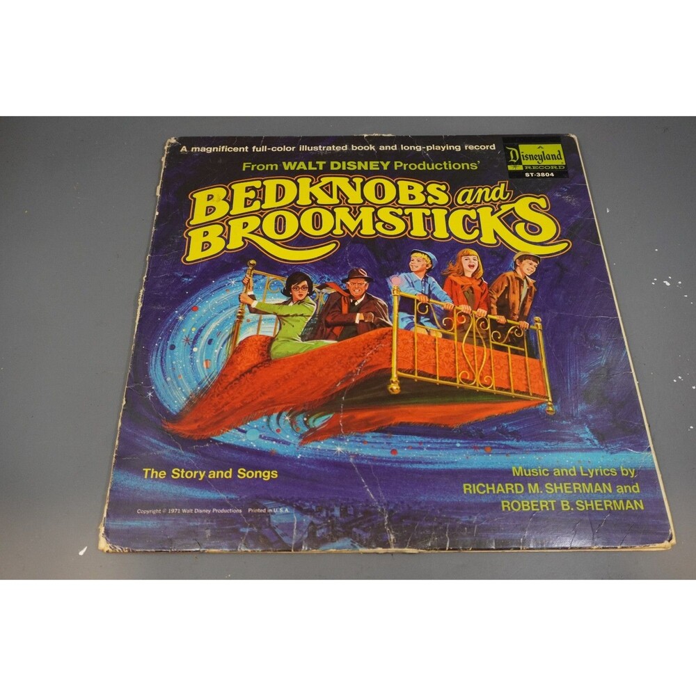 Bedknobs And Broomsticks Disneyland St-3804 Vinyl Record Album w/ Book